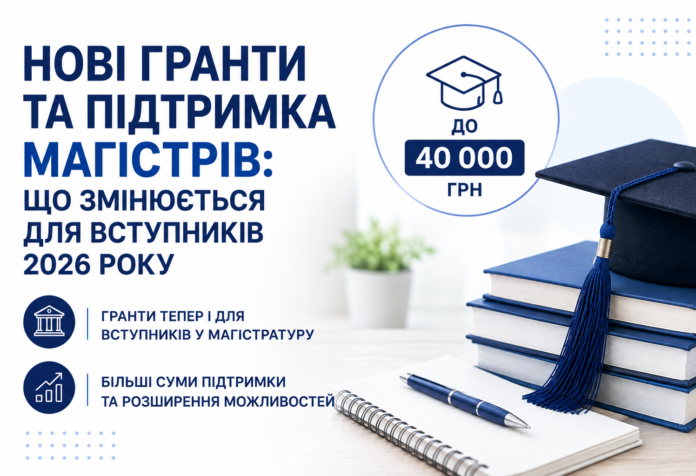 Гранти на навчання у 2026 році для бакалаврів і магістрів