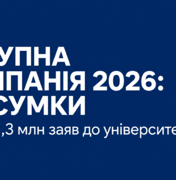Вступна кампанія 2026 завершилася: понад 1,3 млн заяв і зростання кількості студентів Вступна кампанія 2026 року — підсумки зарахування студентів до українських університетів.